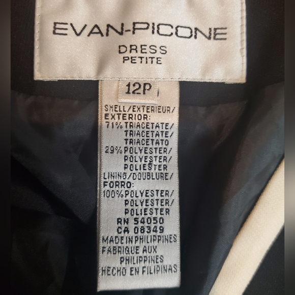 Vintage Evan-Picone Women Elegant Inspired Black White Button Down Dress - Picture 6 of 7